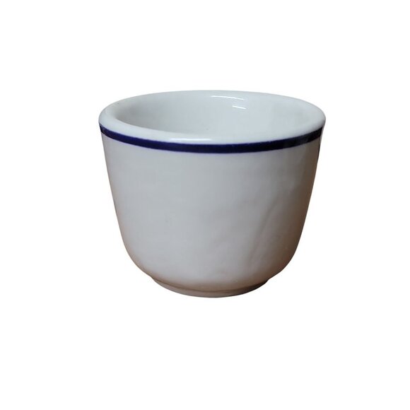 Walker China Coffee Cup Vitrified Jeannette Corp Restaurant Ware Vtg Blue Rim - Picture 11 of 13